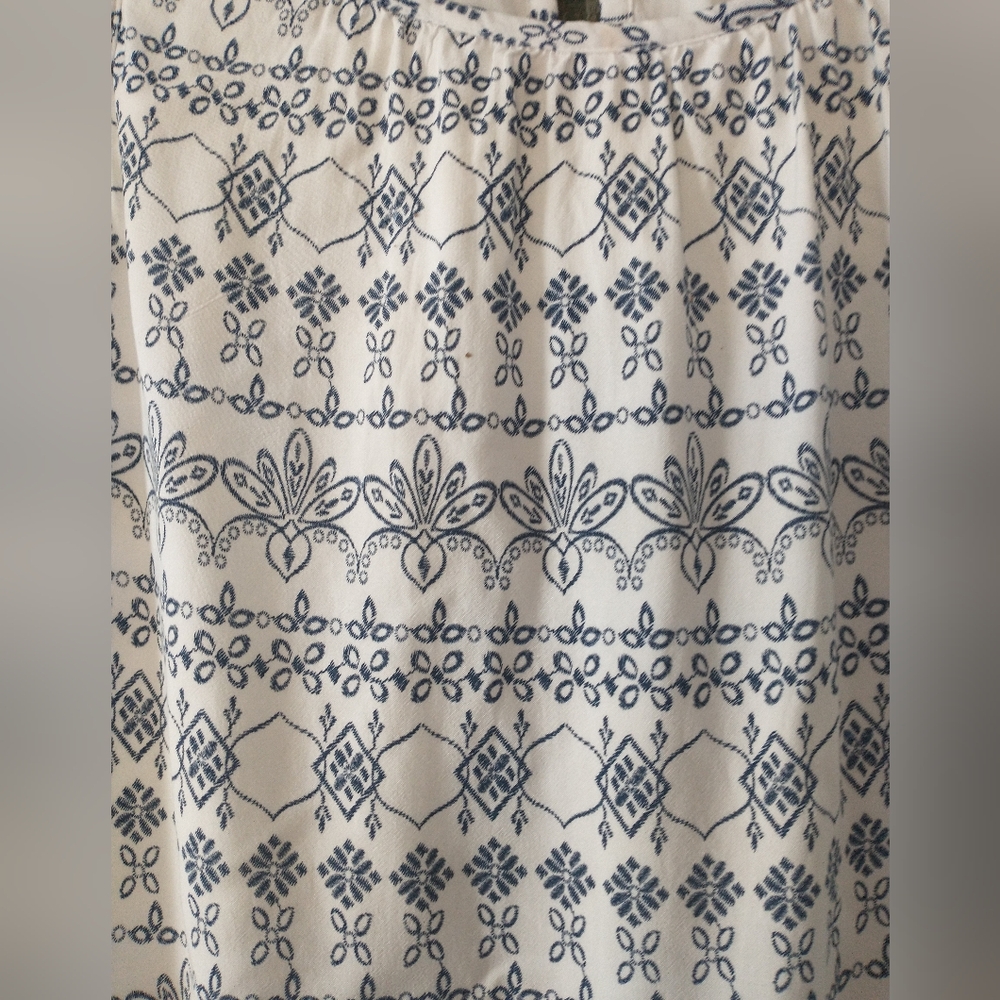 LOFT Outlet Sheath Dress Size Medium white & navy - Picture 3 of 6